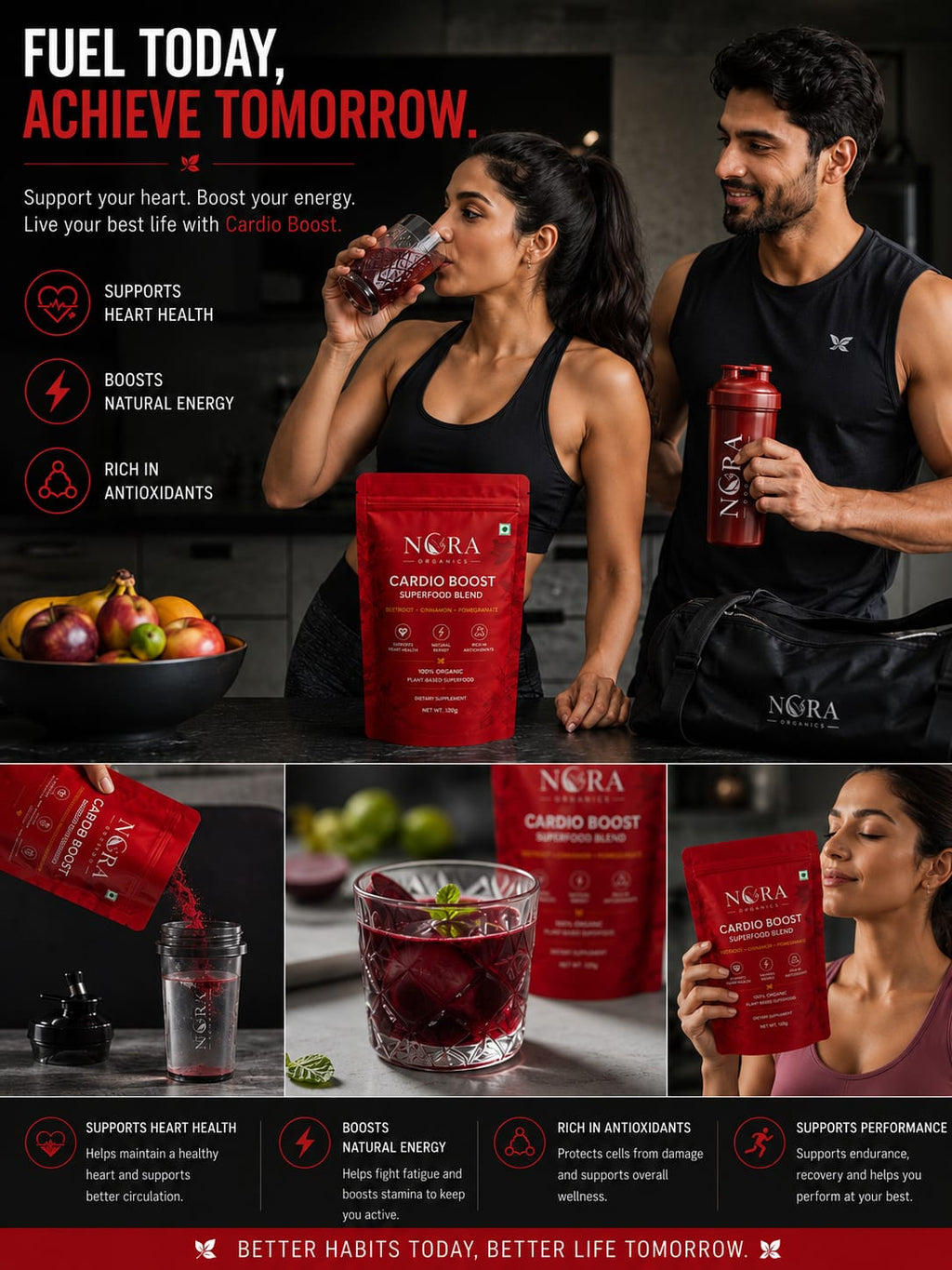 Cardio Boost Blend | Organic Superfood Blend for Heart Health & Energy